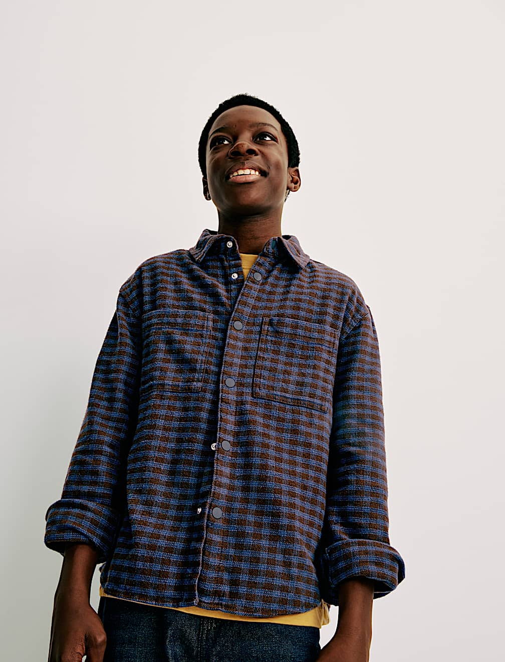 Pure Cotton Micro Check Shirt (6-16 Yrs)