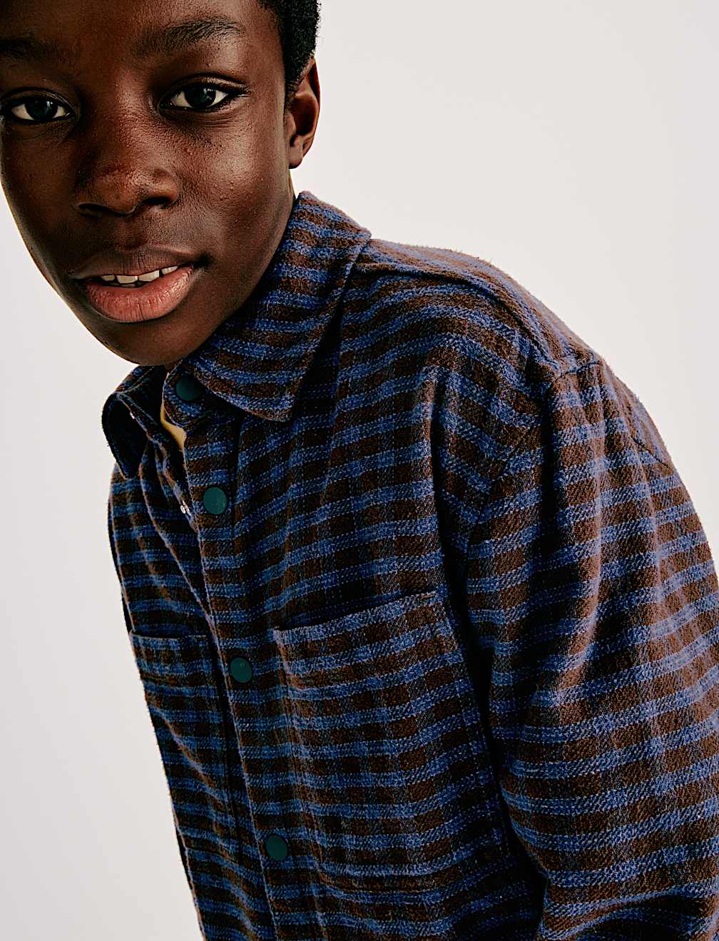 Pure Cotton Micro Check Shirt (6-16 Yrs)