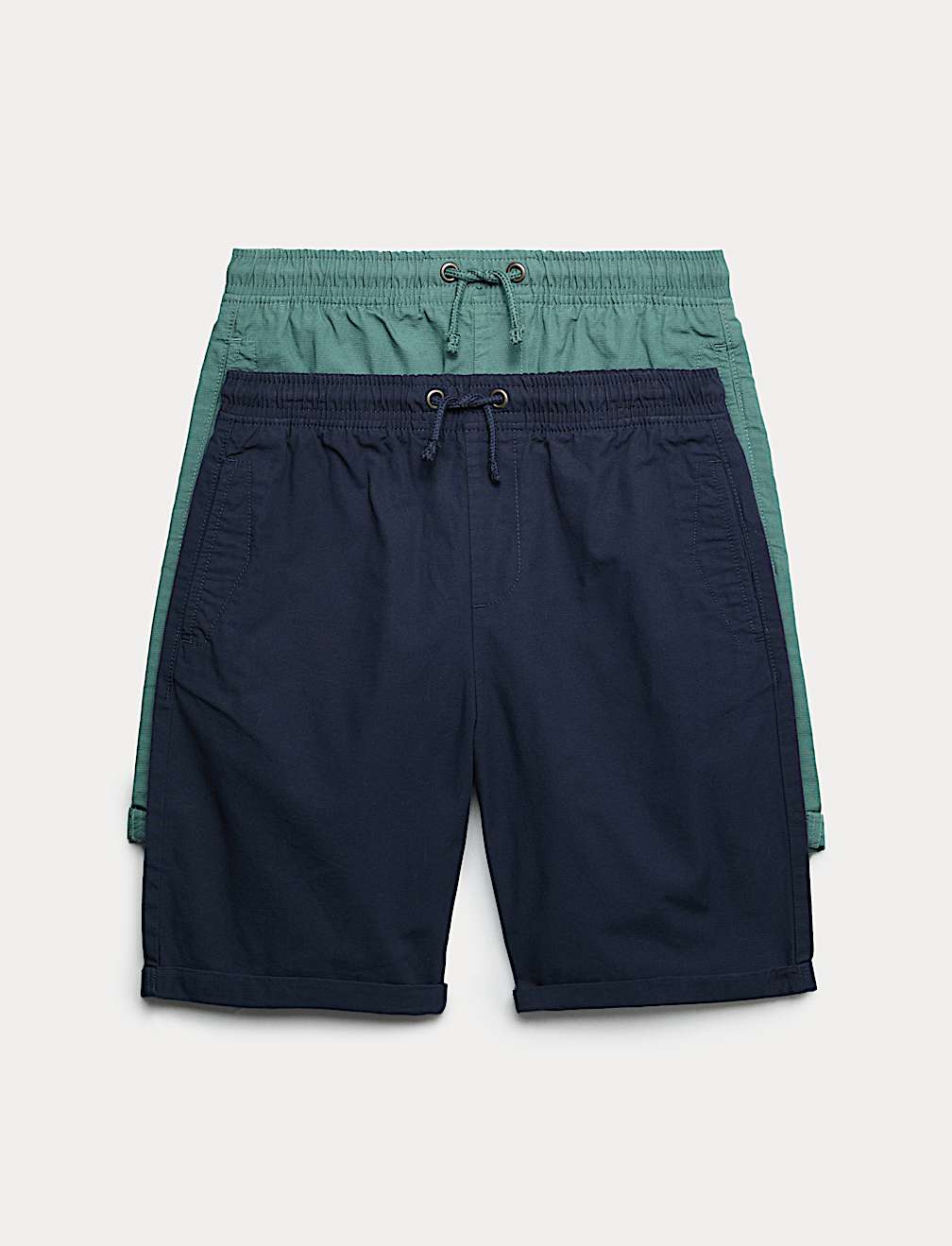 2 Pack Pure Cotton Ripstop Shorts (6-16 Yrs)
