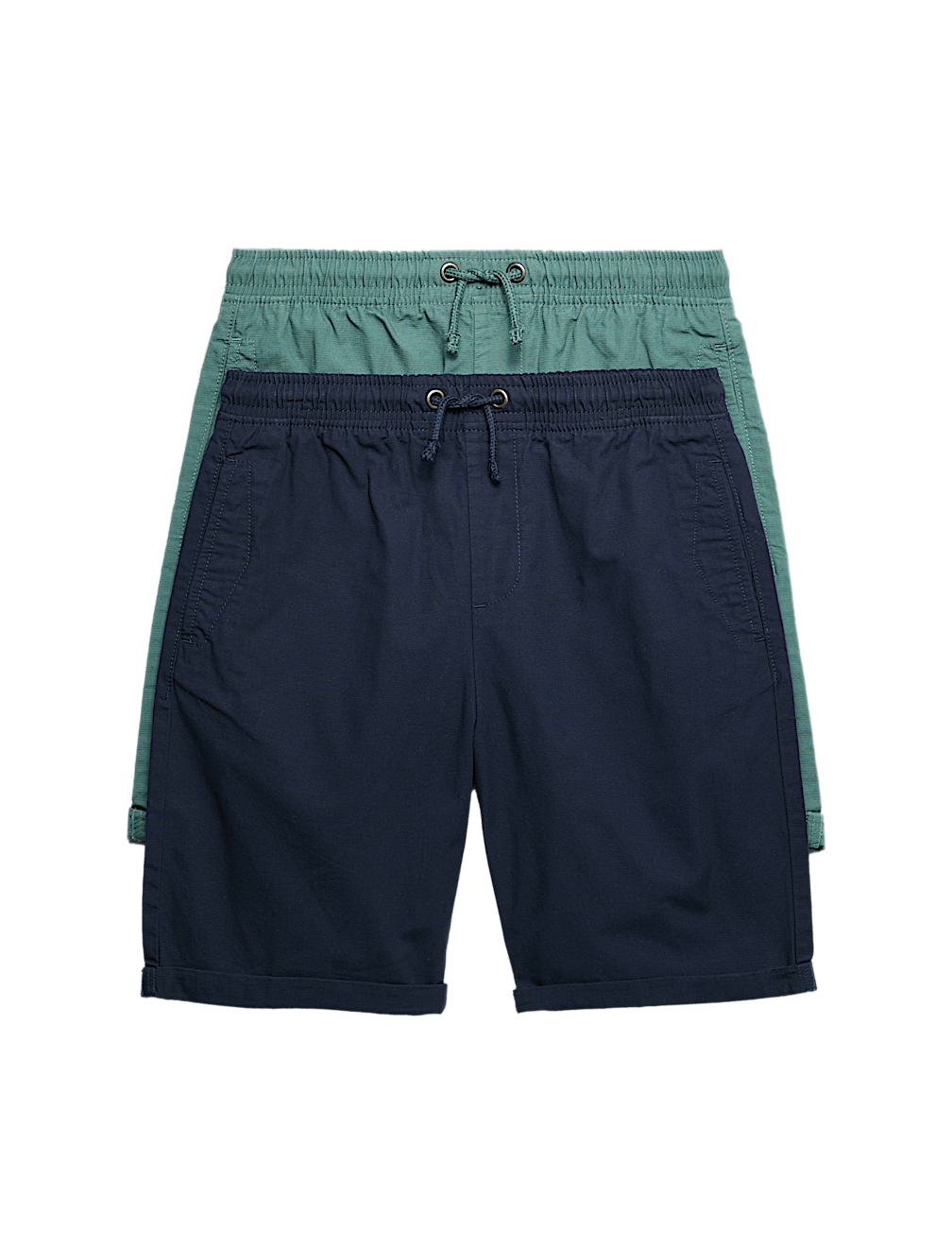 2 Pack Pure Cotton Ripstop Shorts (6-16 Yrs)