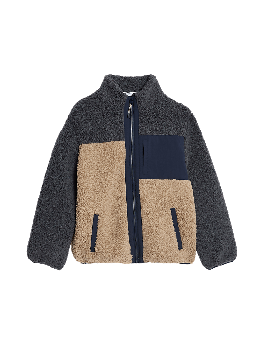 Borg Colour Block Jacket (6-16 Yrs)
