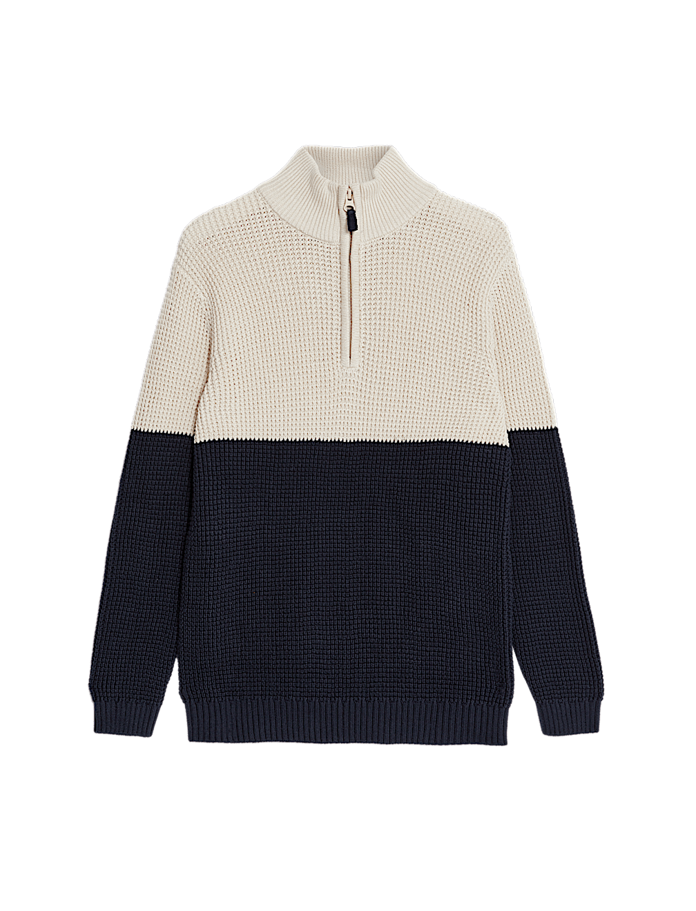 Pure Cotton Waffle Zip Jumper (6-16 Yrs)