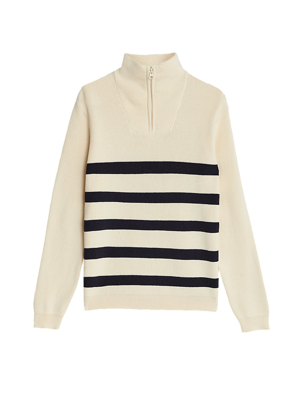 Cotton Rich Striped Half Zip Jumper (6-16 Yrs)