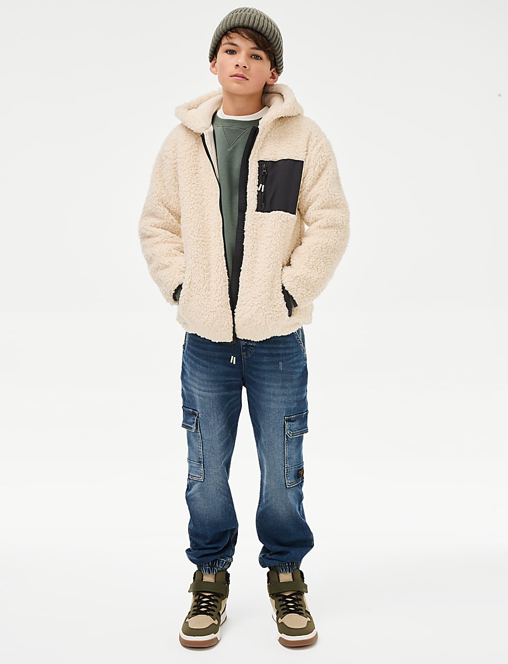Borg Hooded Zip Jacket (6-16 Yrs)