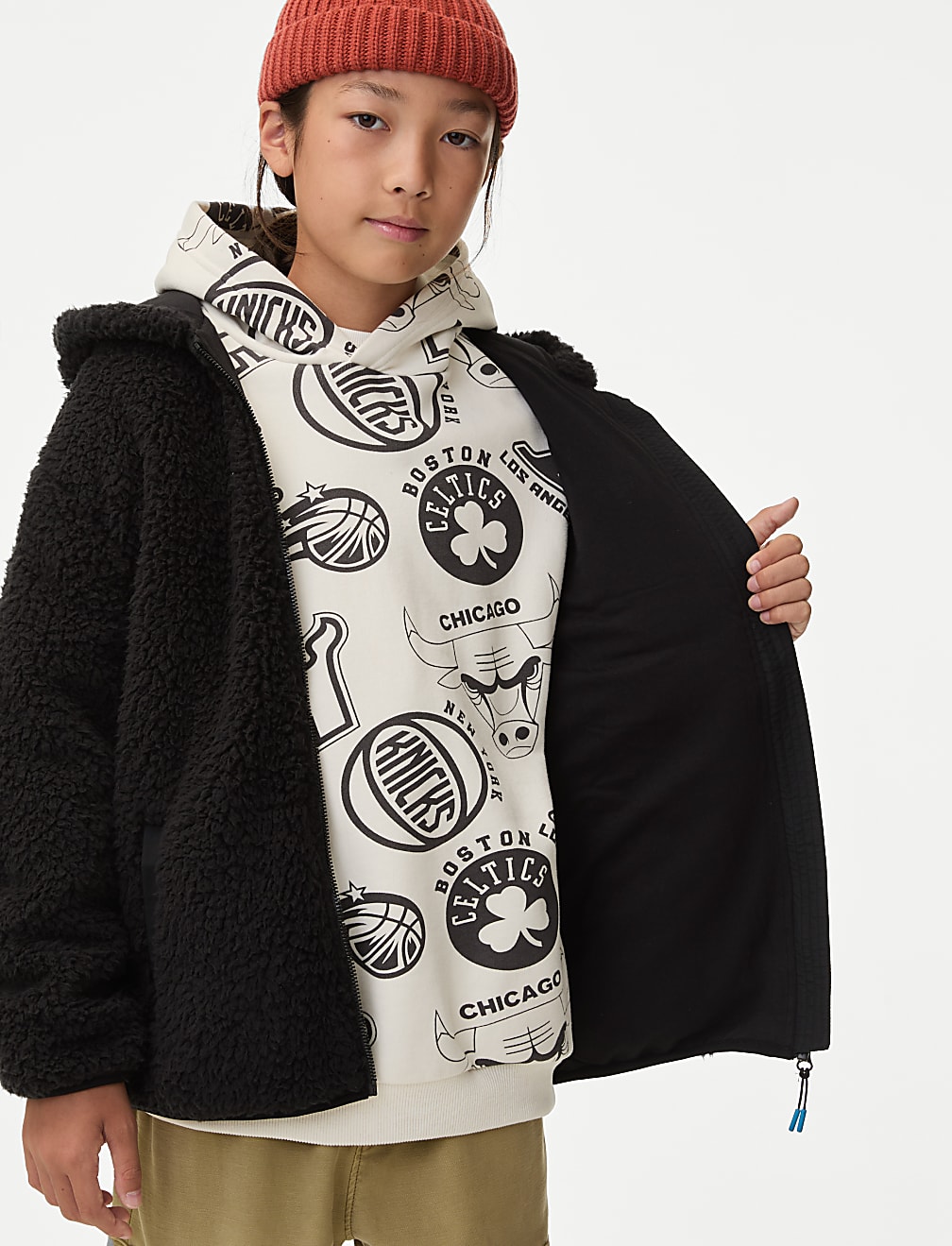 Borg Hooded Zip Jacket (6-16 Yrs)