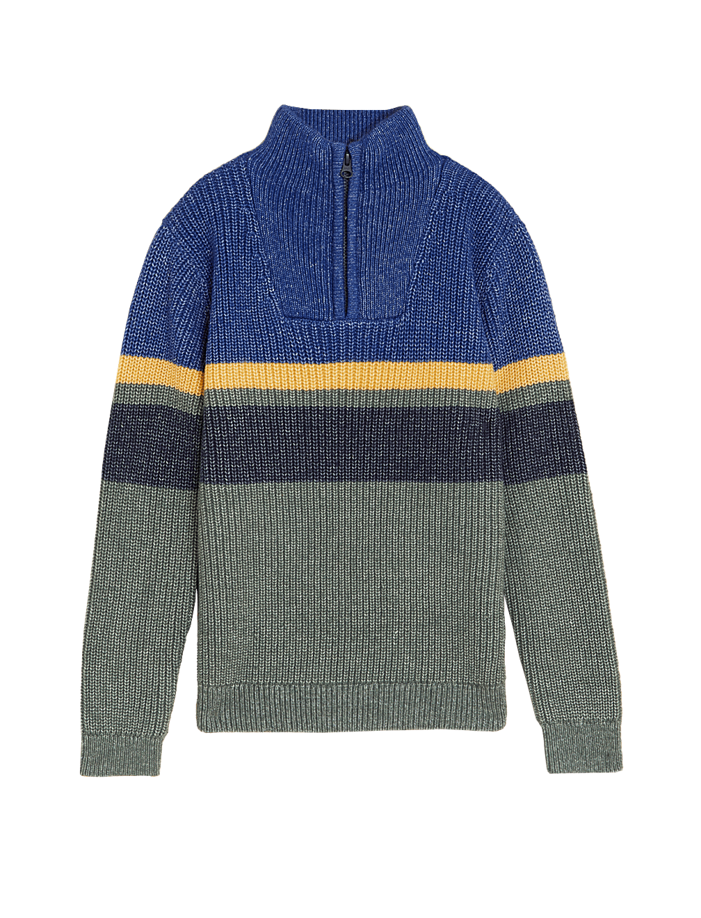 Cotton Rich Half Colourblock Jumper