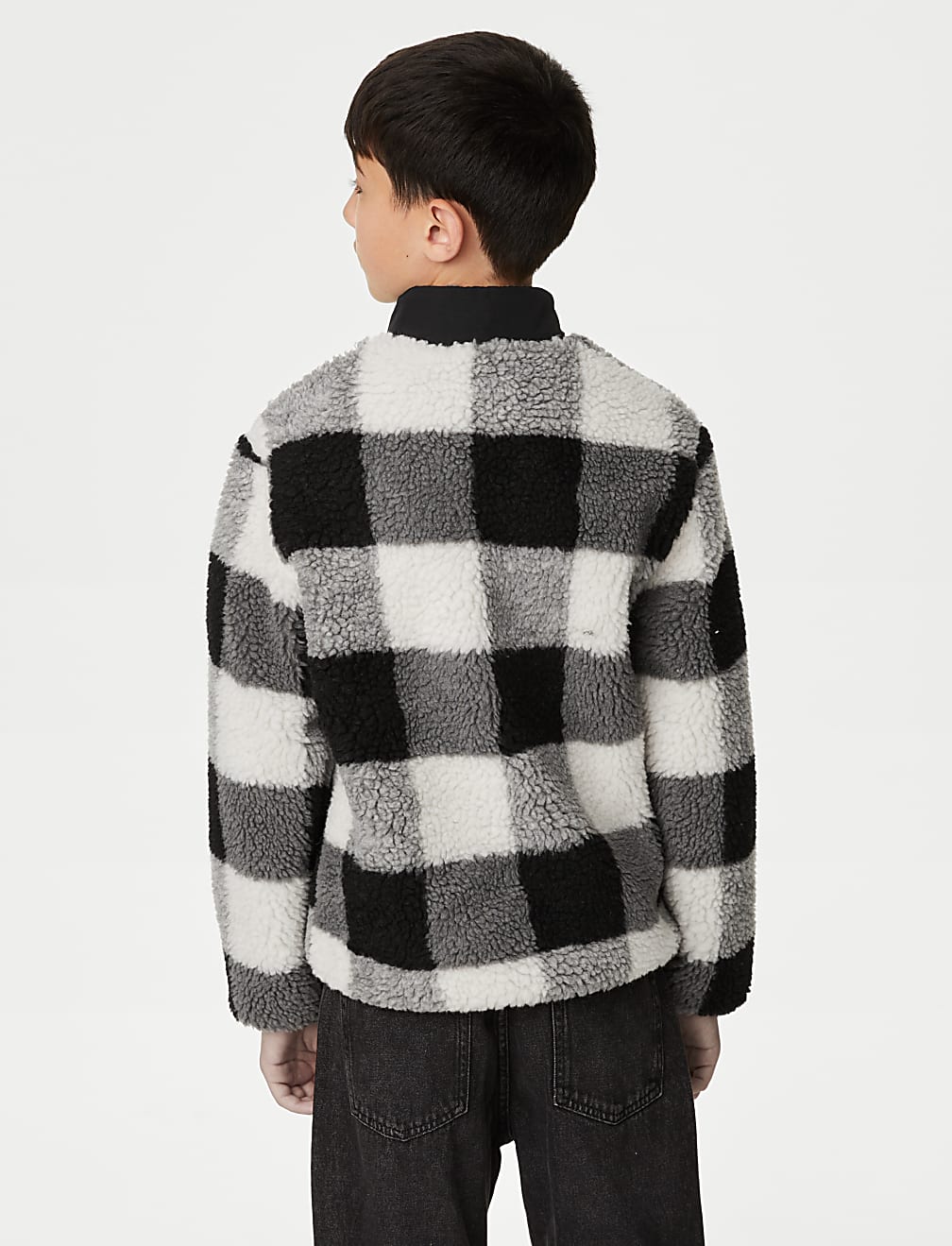 Borg Checked Zip Jumper (6-16 Yrs)