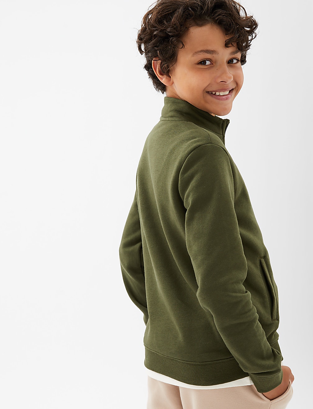 Cotton Rich Zip Sweatshirt