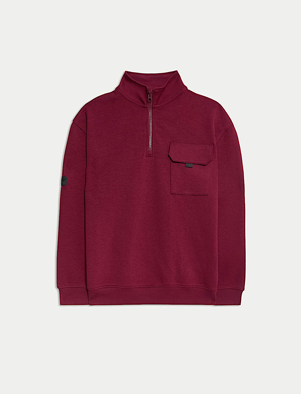 Cotton Rich Funnel Neck Half Zip Sweatshirt (6-16 Yrs)