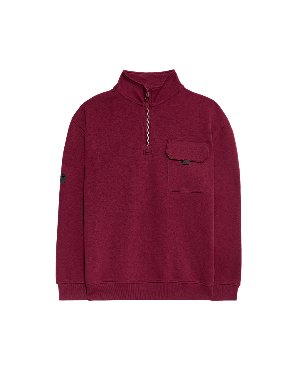 Cotton Rich Funnel Neck Half Zip Sweatshirt (6-16 Yrs)