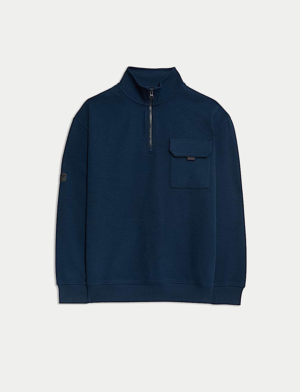 Cotton Rich Funnel Neck Half Zip Sweatshirt (6-16 Yrs)