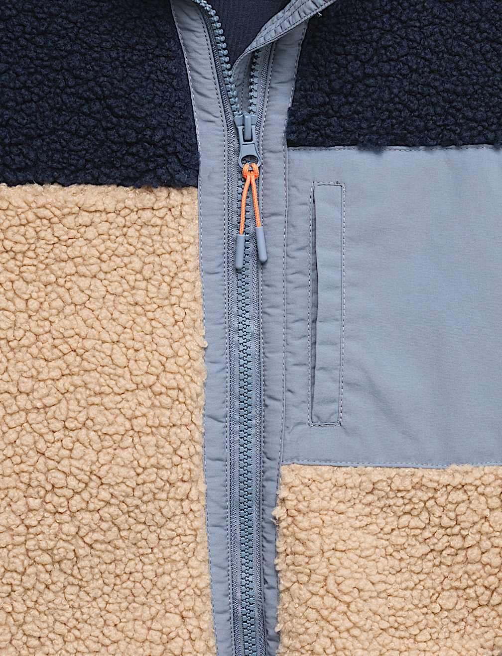 Colour Block Zip Borg Jacket (6-16 Yrs)