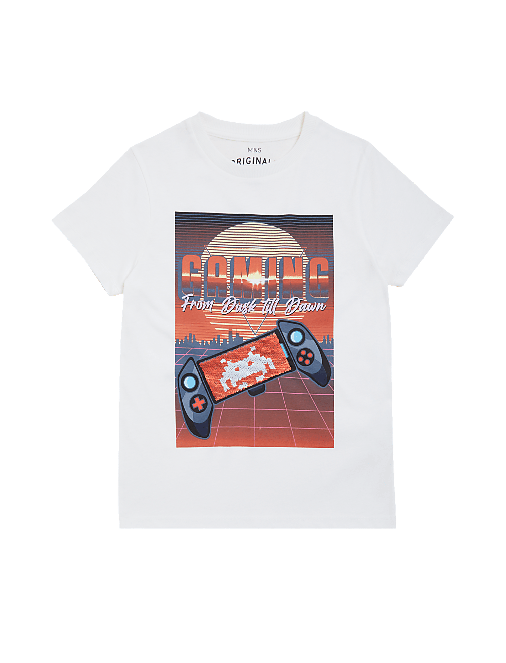 Pure Cotton Graphic Round Neck Top