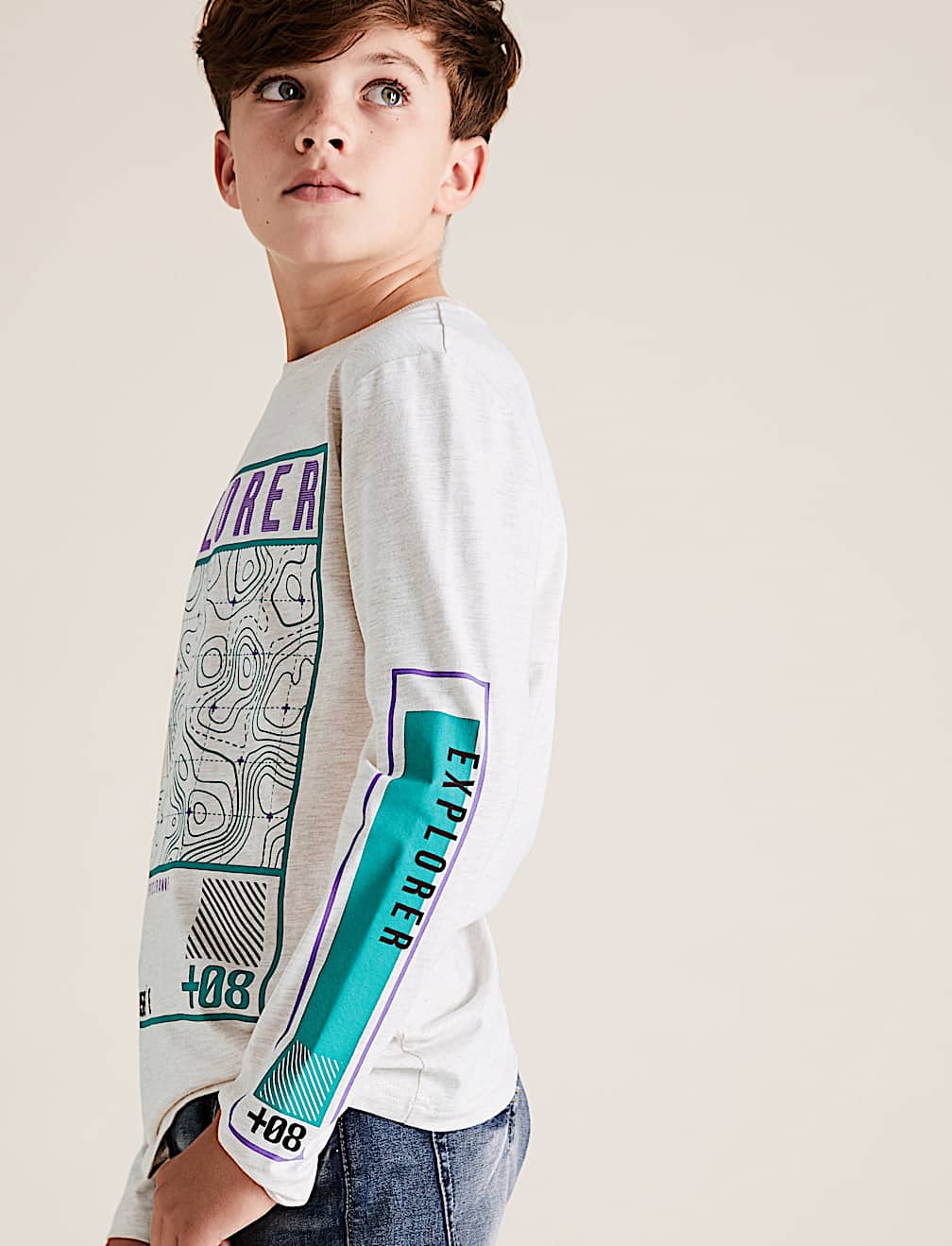 Cotton Rich Explorer Slogan Top (6-16 Yrs)