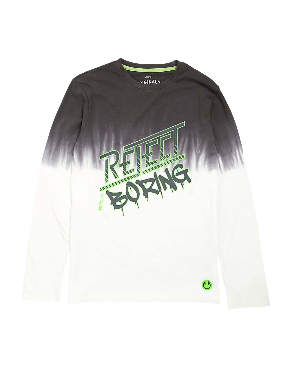 Pure Cotton Slogan Dip Dye Top