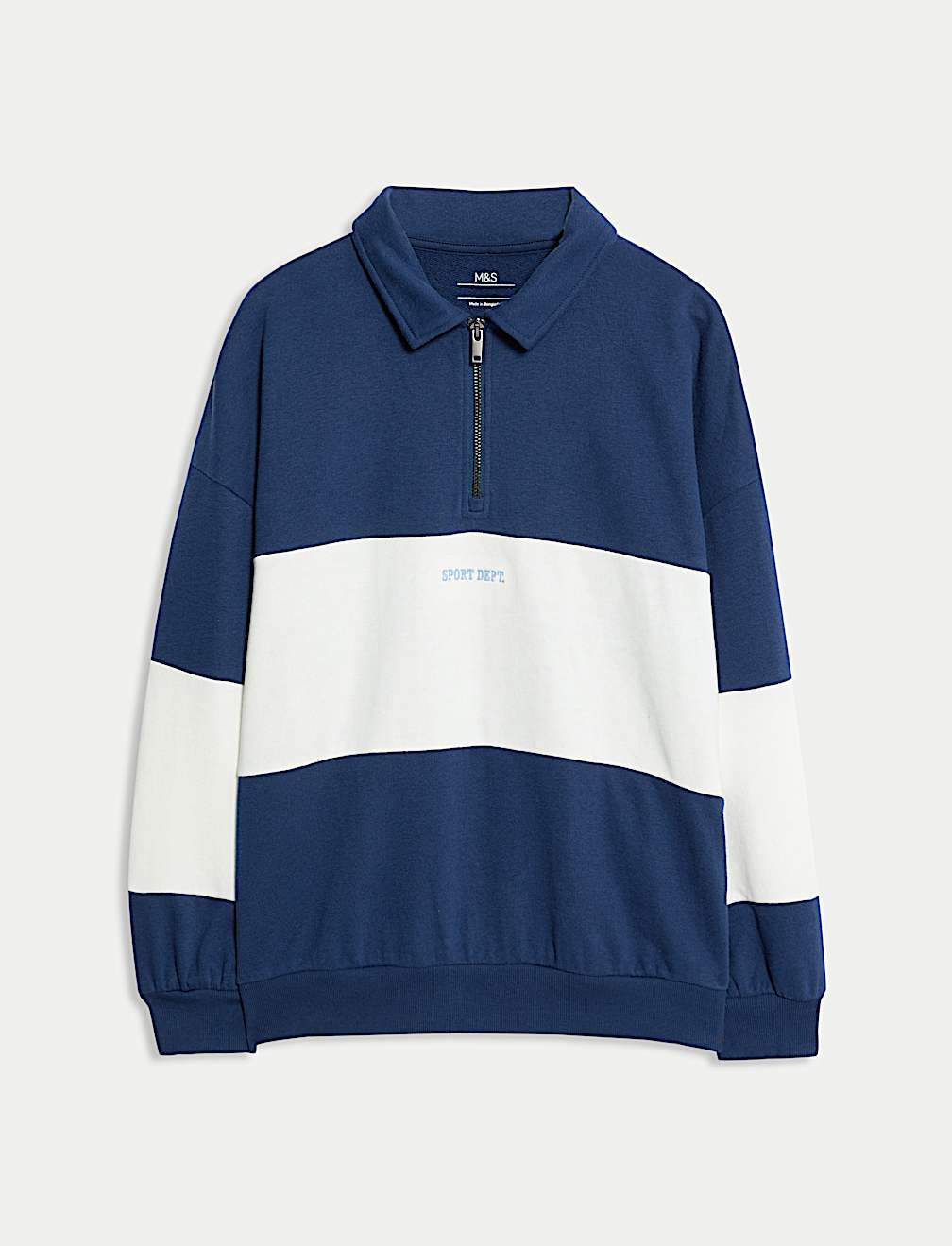 Cotton Rich Colour Block Rugby Top (6-16 Yrs)
