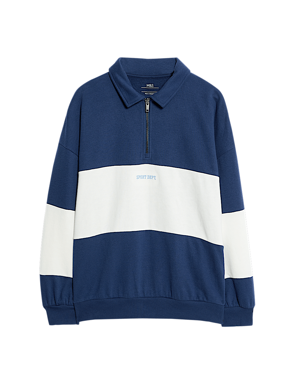 Cotton Rich Colour Block Rugby Top (6-16 Yrs)