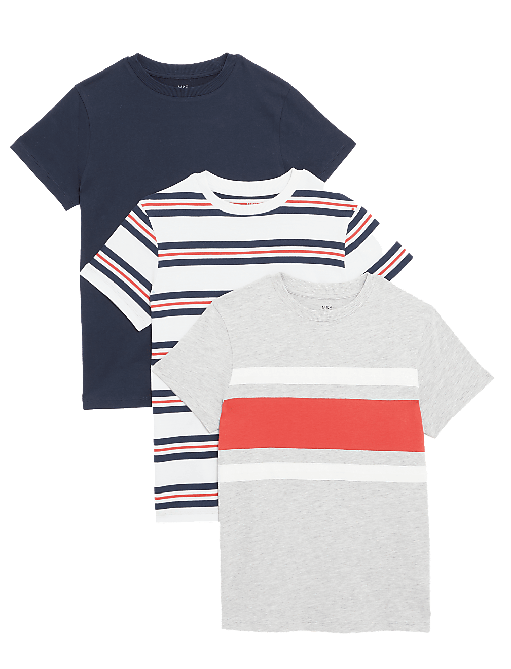 3pk Cotton Rich Assorted T-Shirts (6-16 Yrs)