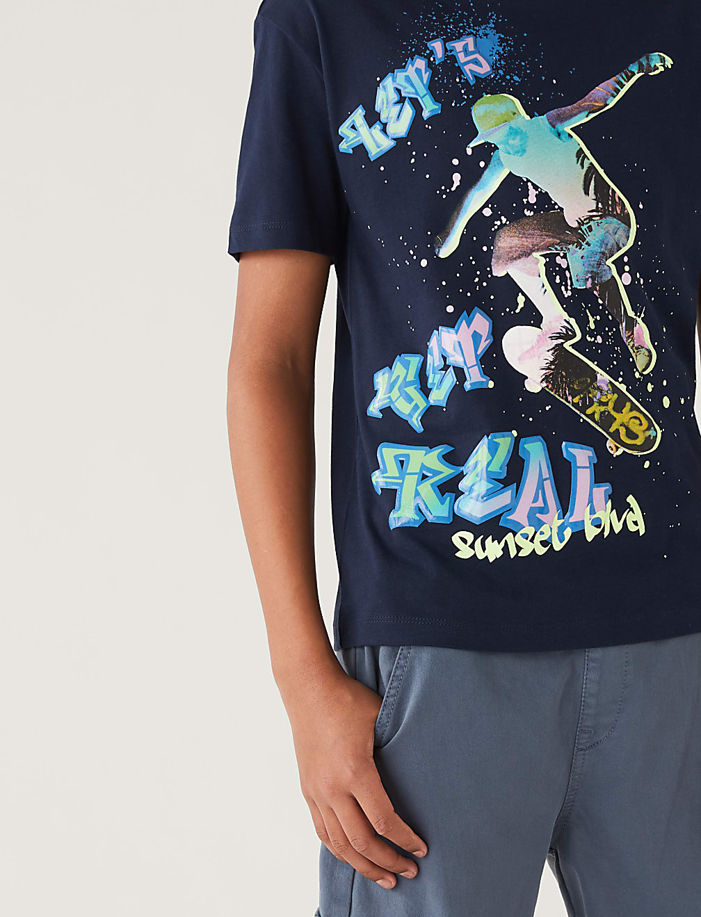 Pure Cotton Skate Print T-Shirt