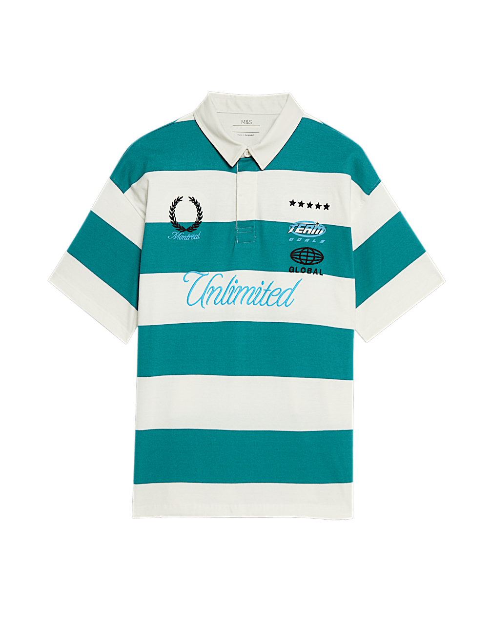 Pure Cotton Striped Rugby Shirt (6-16 Yrs)