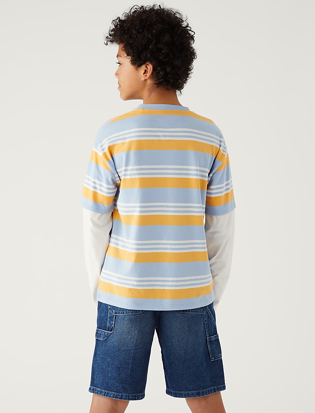Pure Cotton Striped Slogan Top