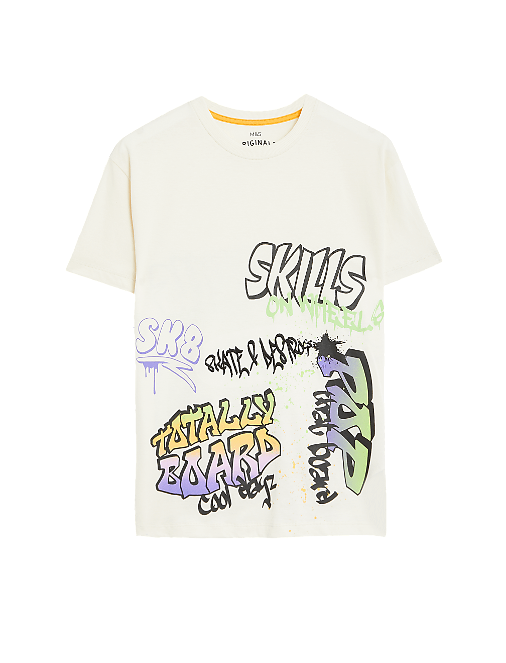 Pure Cotton Graffiti Slogan T-Shirt