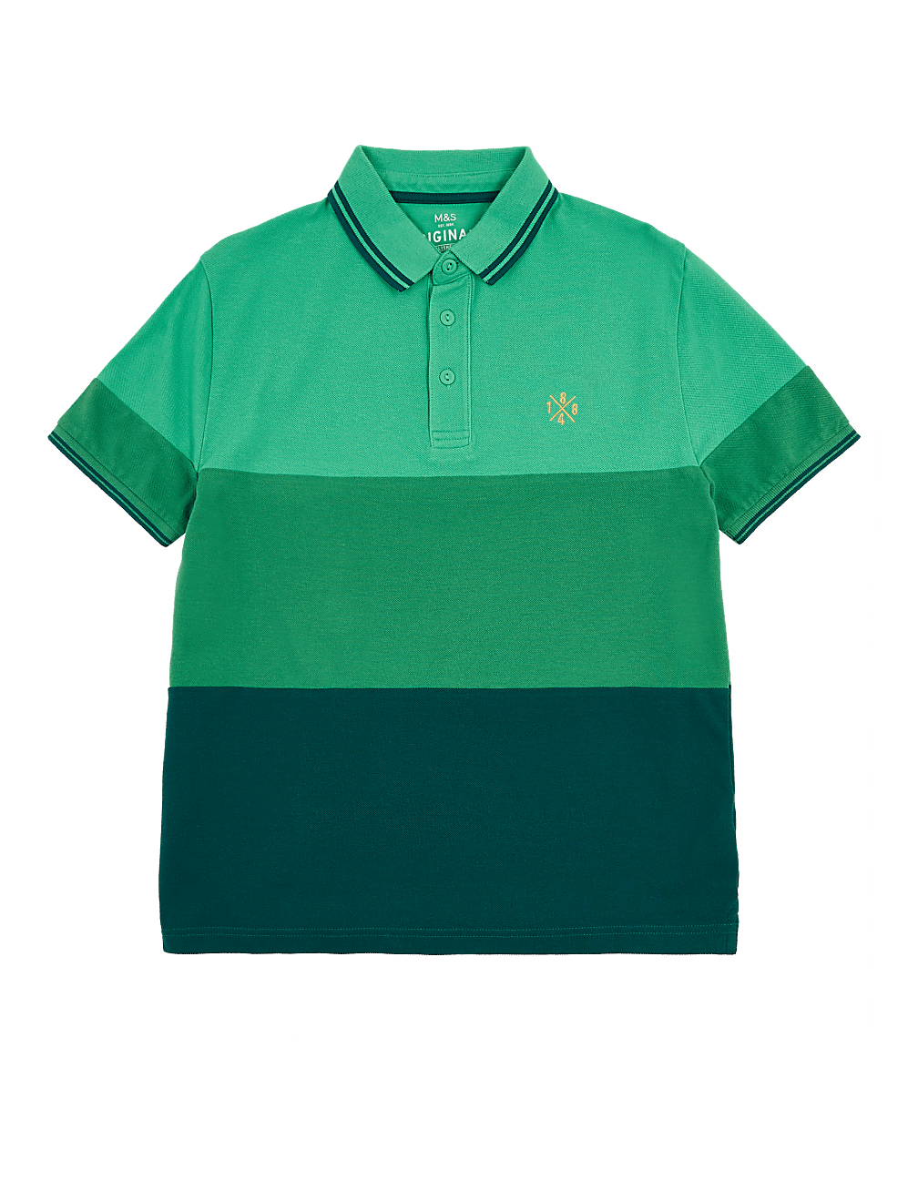 Cotton Block Stripe Polo Shirt (6-16 Yrs)