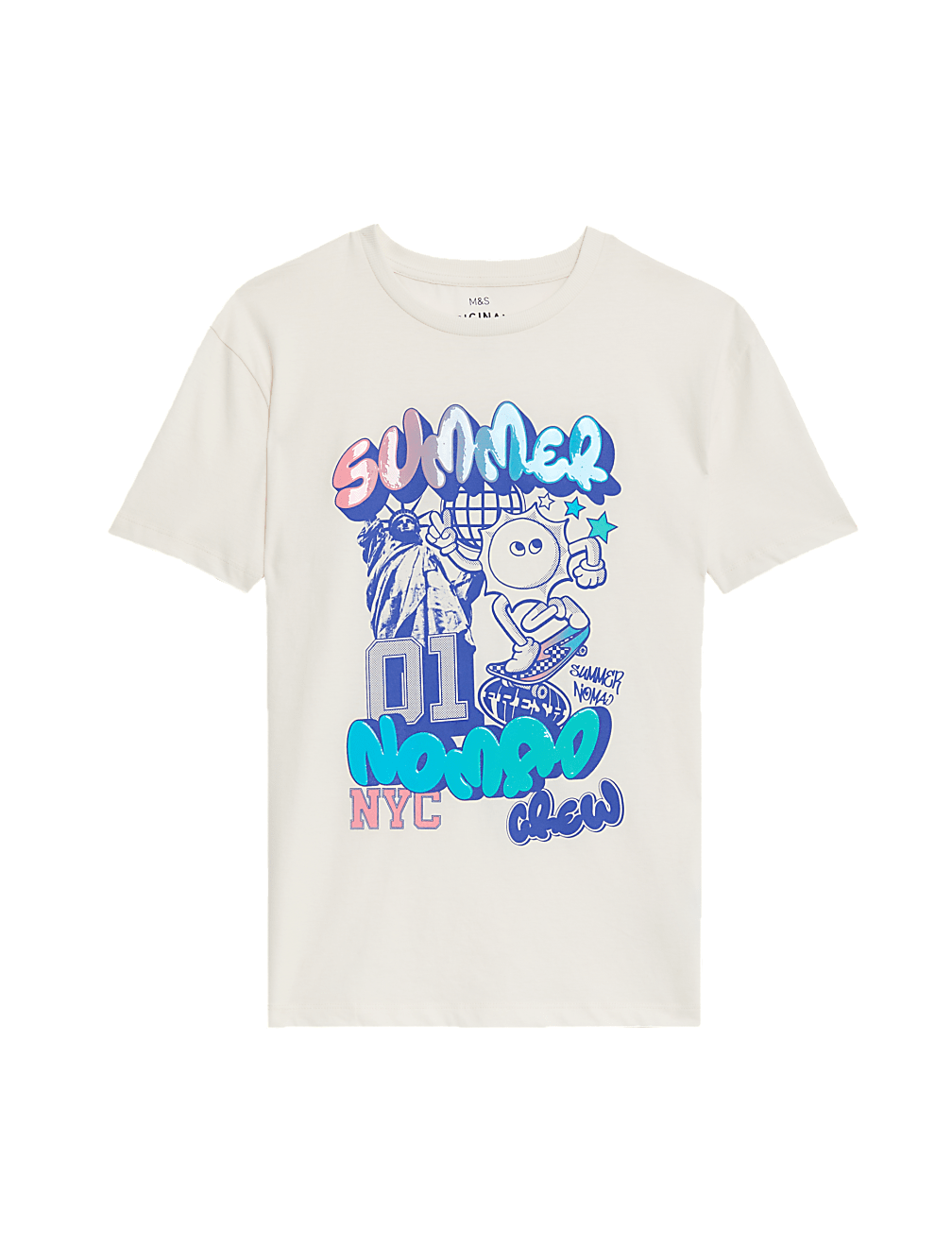 Pure Cotton NYC Slogan T-Shirt (6-16 Yrs)