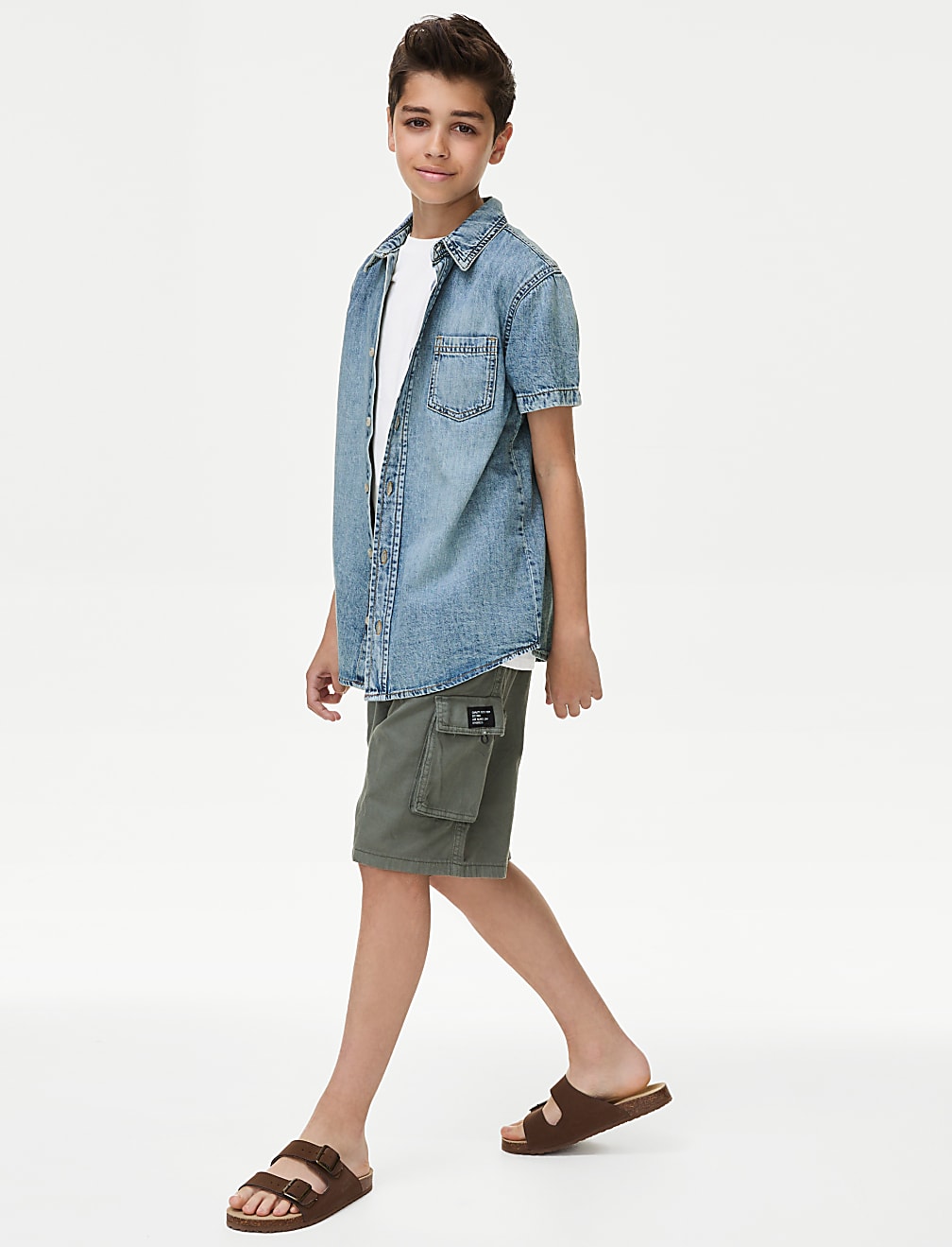 2pc Pure Cotton Denim Shirt & T-Shirt Set (6-16 Yrs)