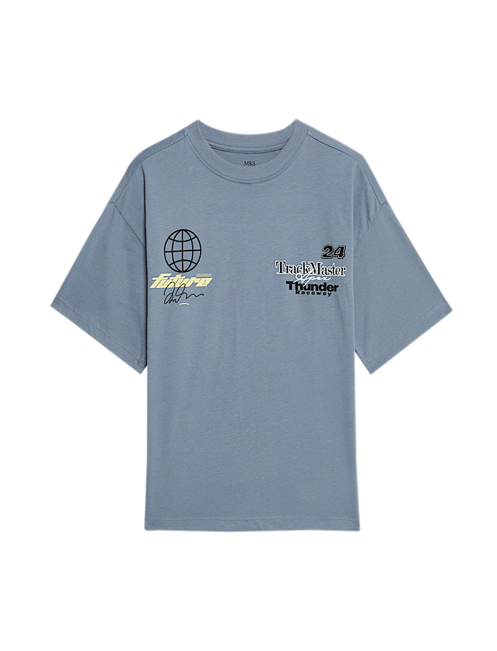 Pure Cotton Motor Sports Graphic T-Shirt (6-16 Yrs)