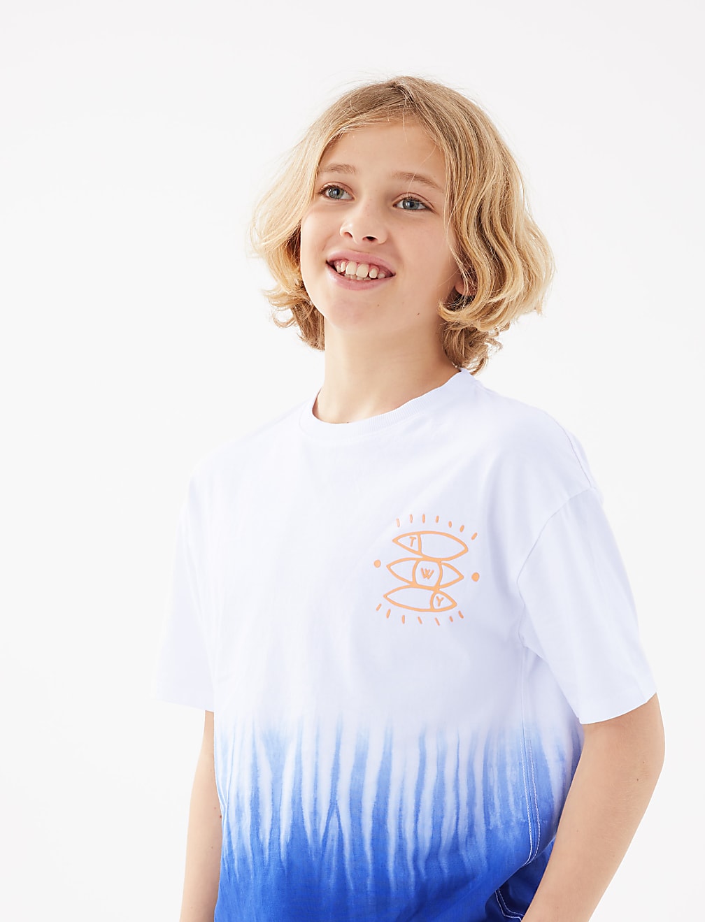 Pure Cotton Dip Dye T-shirt (6 - 16 Yrs)