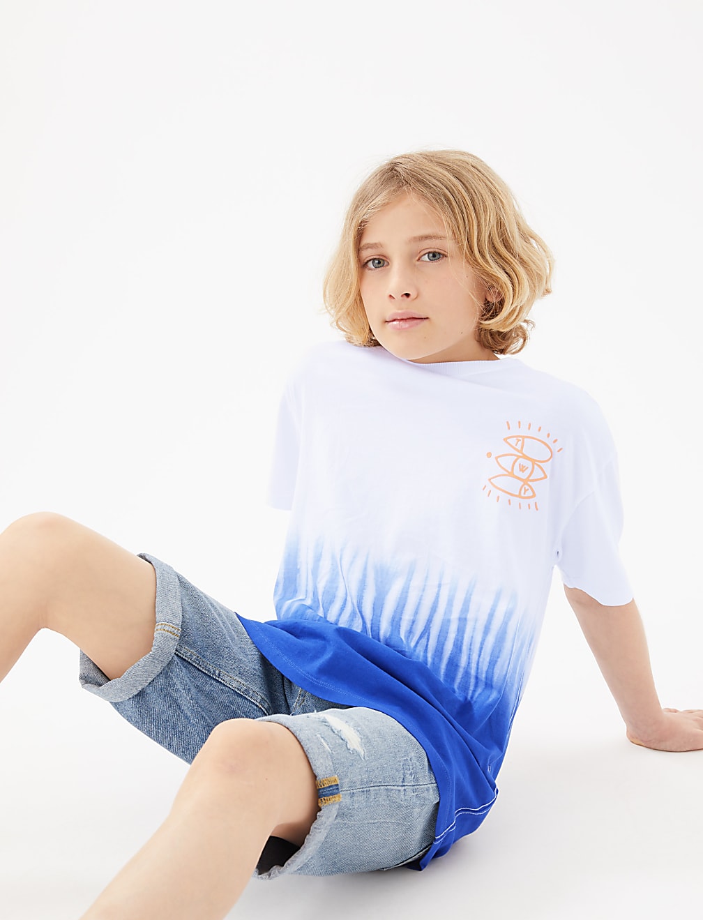 Pure Cotton Dip Dye T-shirt (6 - 16 Yrs)