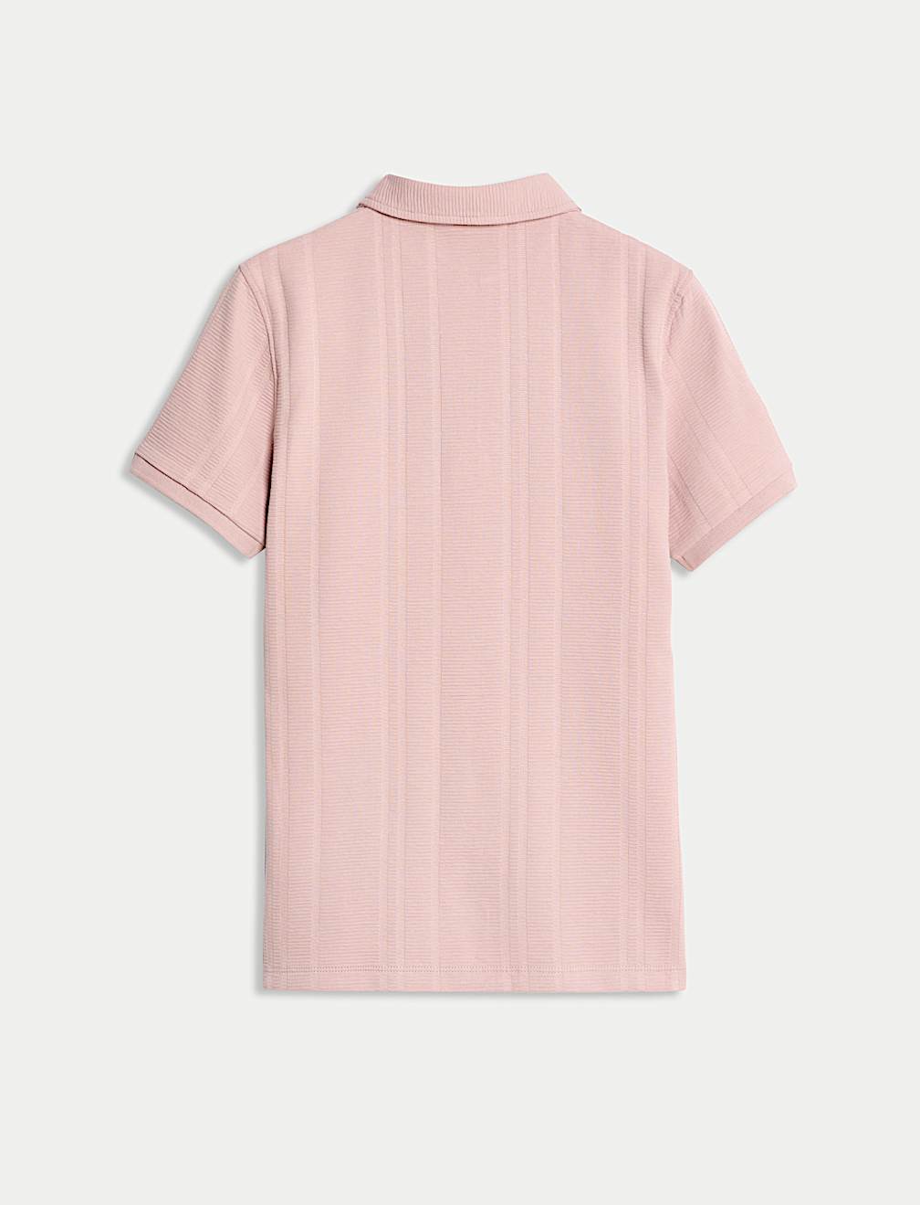 Pure Cotton Textured Zip Polo Shirt (2-16 Yrs)