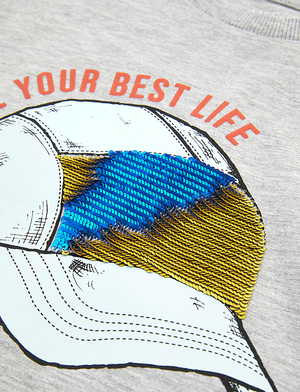 Reversible Sequin Slogan T-Shirt (6-16 Years)