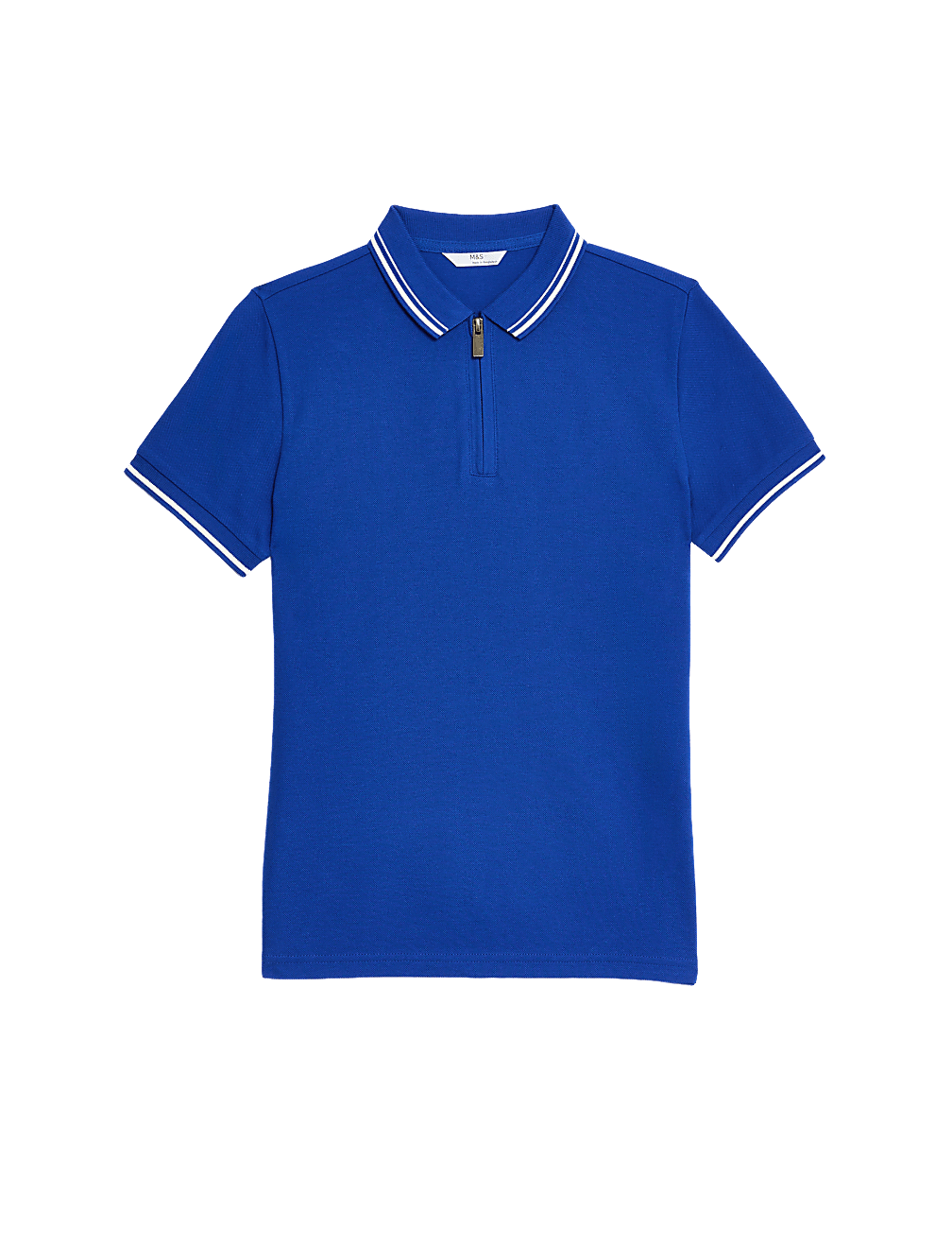 Pure Cotton Half Zip Polo Shirt (6-16 Yrs)