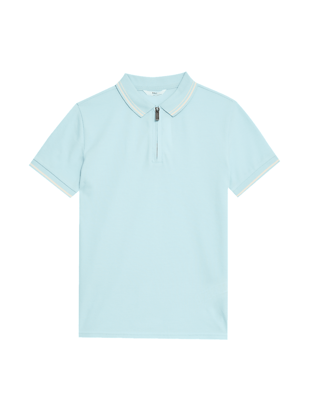 Pure Cotton Half Zip Polo Shirt (6-16 Yrs)