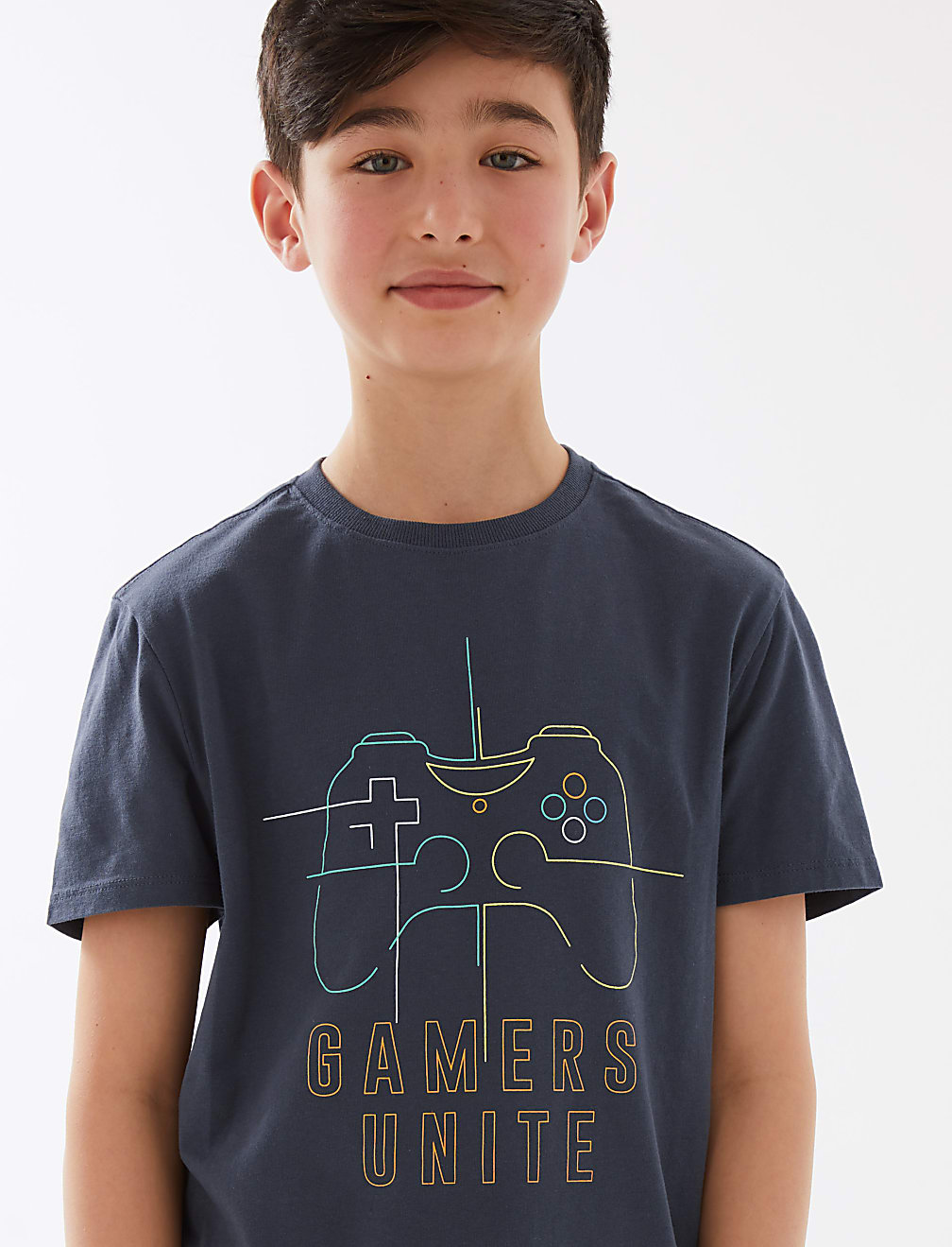 3pk Pure Cotton Gamer T-Shirts (6-16 Yrs)