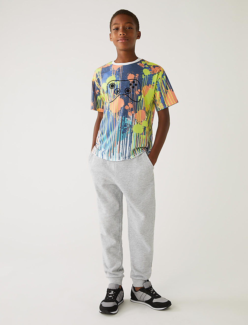 Paint Splatter Print T-Shirt (6-16 Yrs)