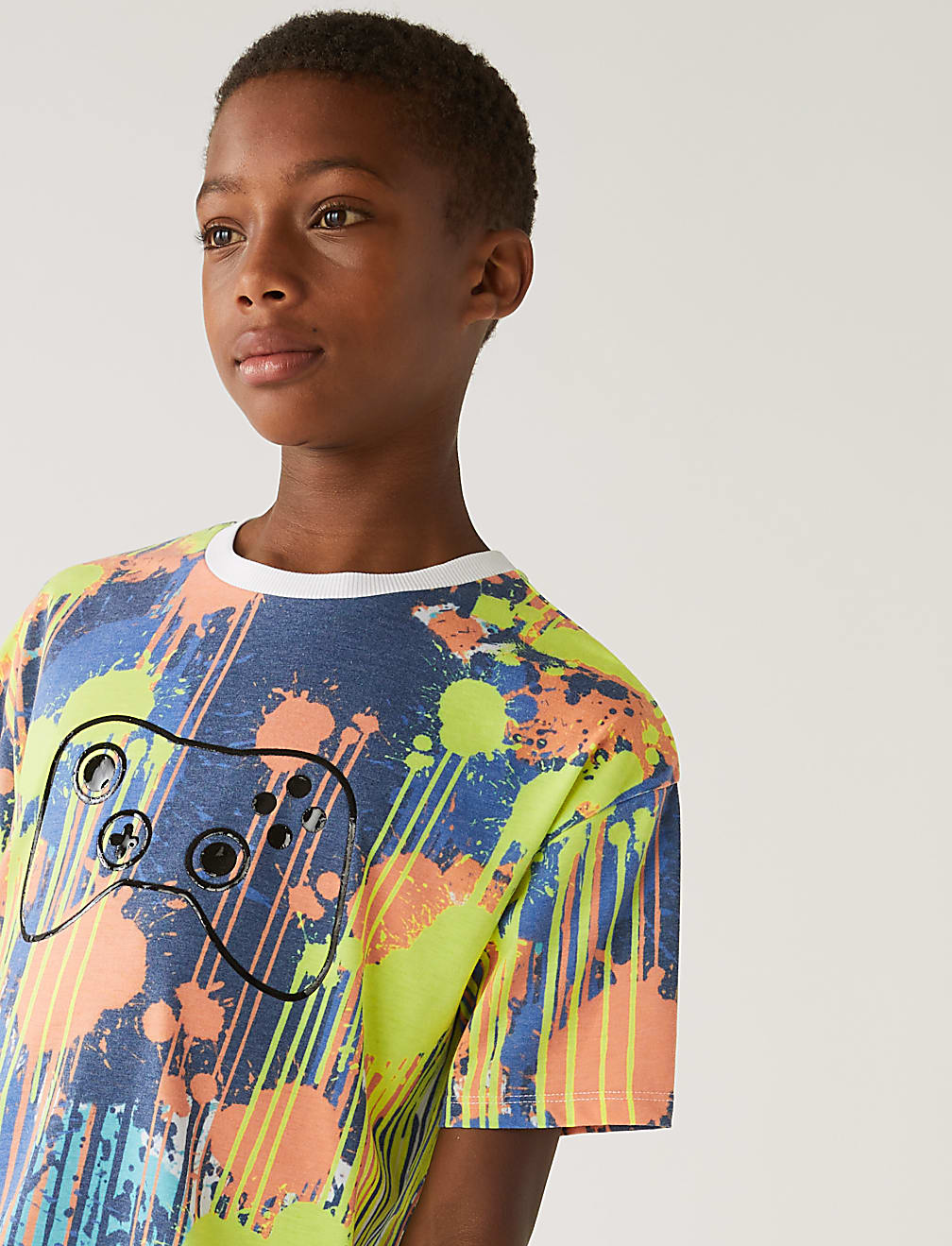 Paint Splatter Print T-Shirt (6-16 Yrs)