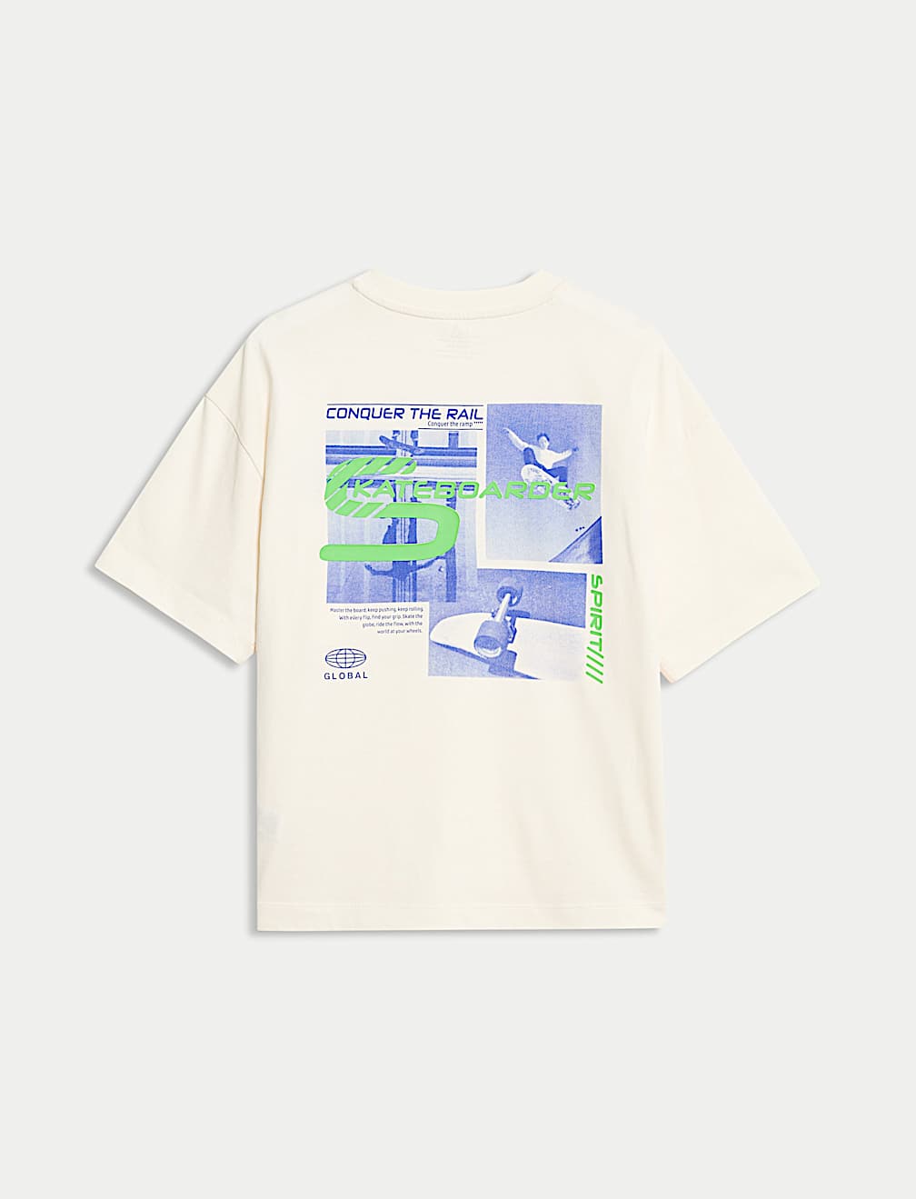 Pure Cotton Skater Graphic T-Shirt (2-16 Yrs)