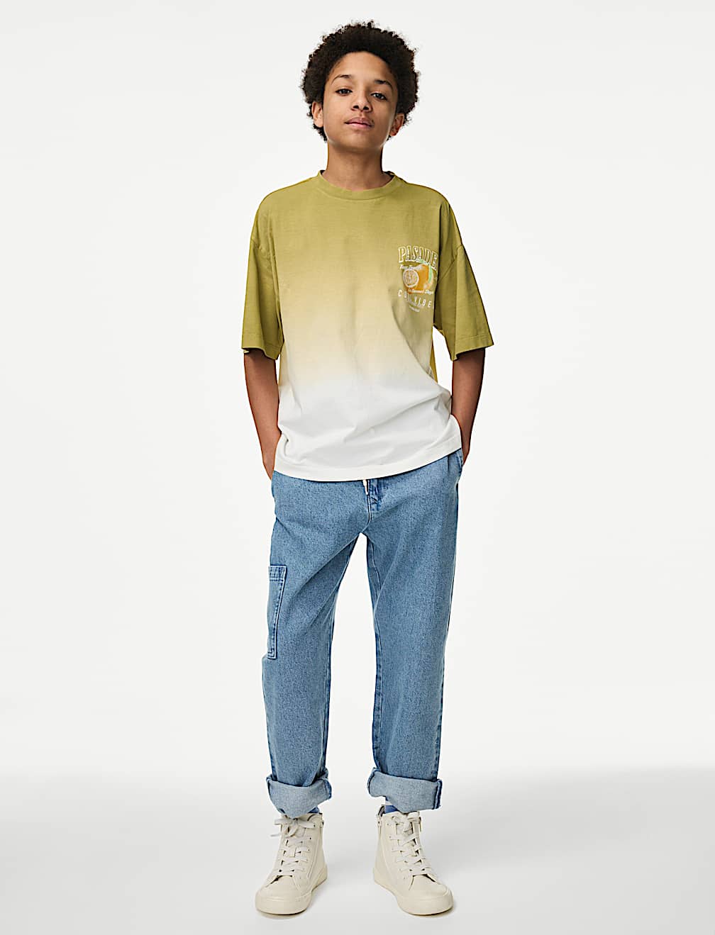 Pure Cotton Ombré Graphic T-Shirt (6-16 Yrs)