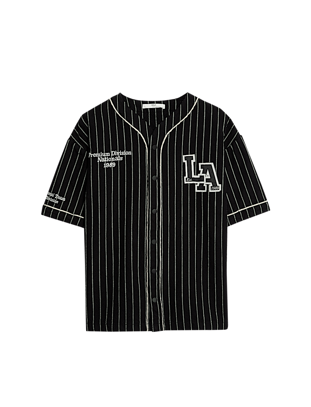 Pure Cotton Striped Baseball Shirt (6-16 Yrs)