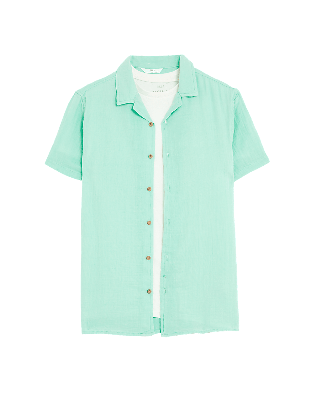 2pc Pure Cotton Shirt & T-Shirt Set (6-16 Yrs)