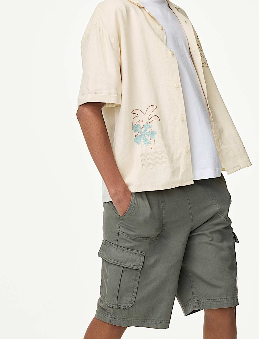 Linen Rich Embroidered Shirt (6-16 Yrs)