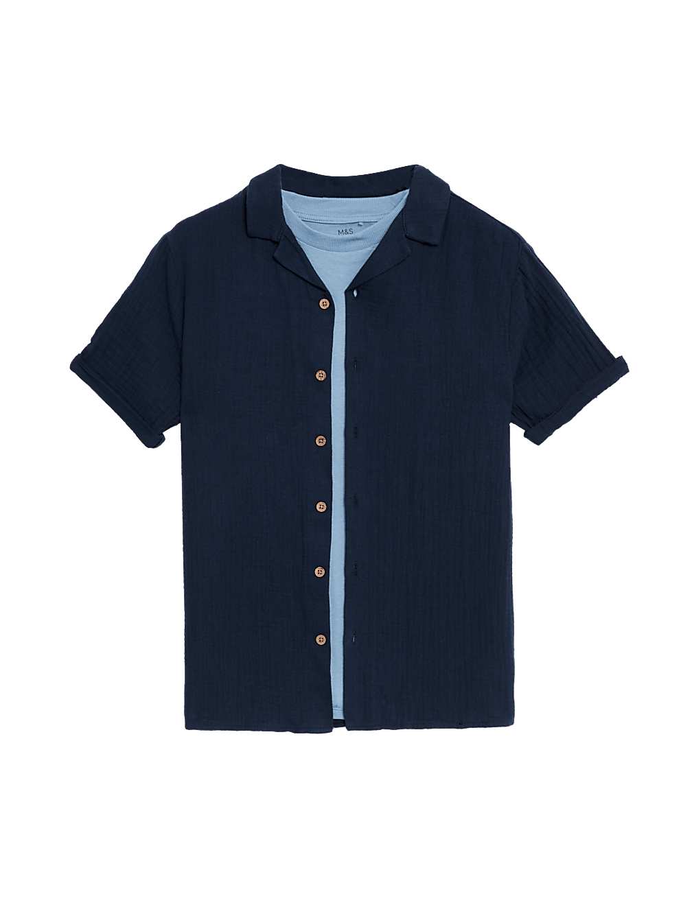 2pc Cotton Rich Shirt & T-Shirt Set (6-16 Yrs)