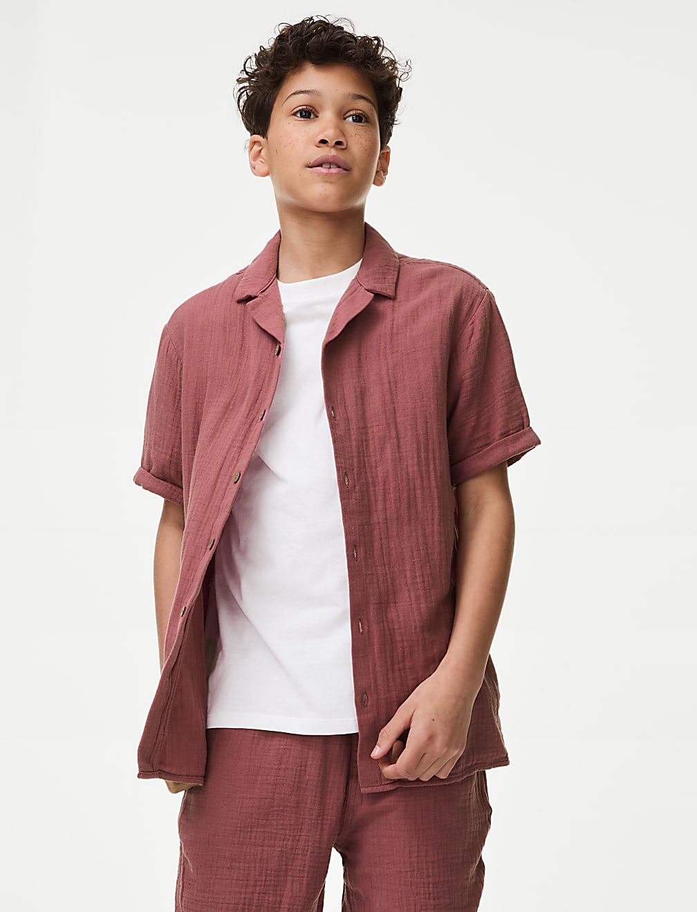 2pc Cotton Rich Shirt & T-Shirt Set (6-16 Yrs)