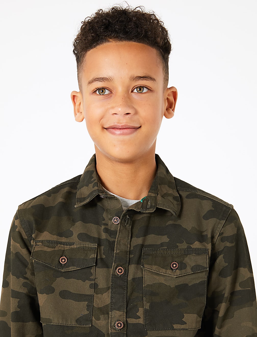 2 Piece Cotton Camo Shirt with T-Shirt (6-16 Yrs)