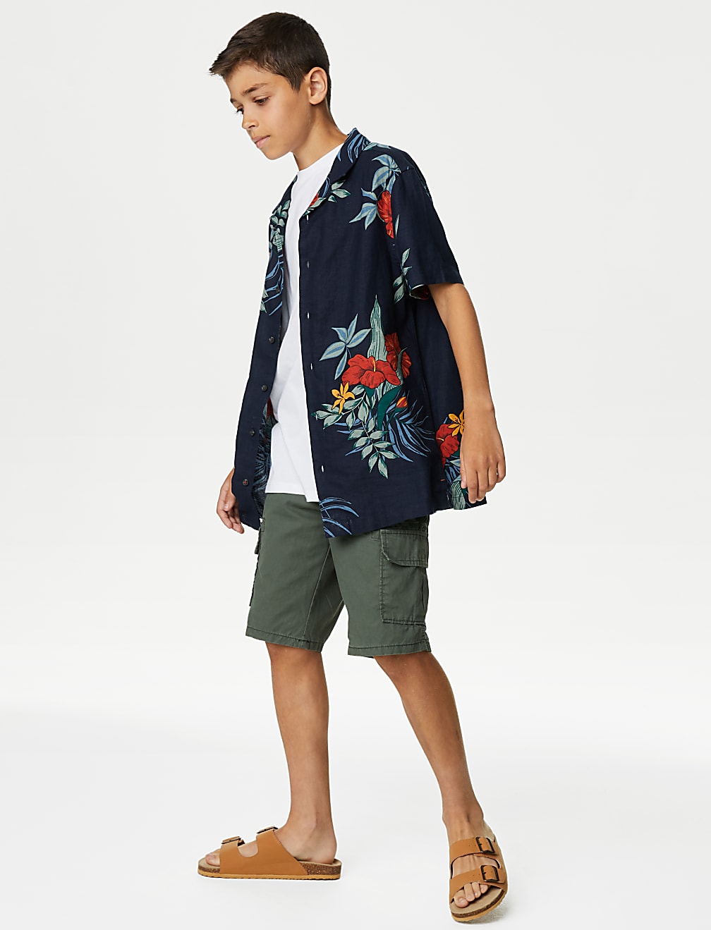 Linen Blend Floral Shirt (6-16 Yrs)