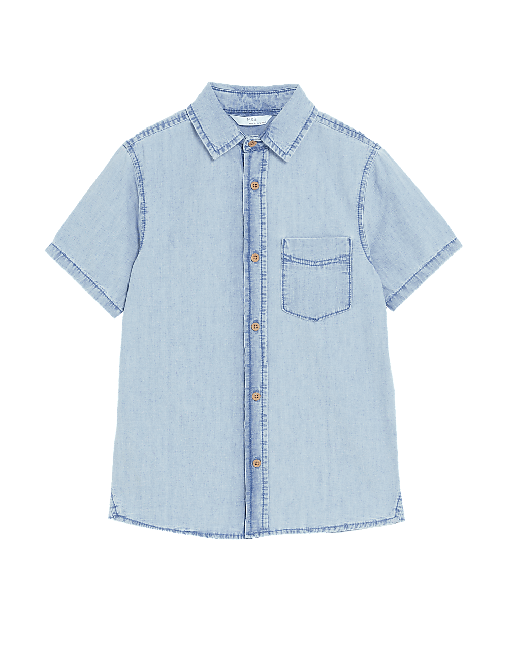 Pure Cotton Chambray Shirt (6-16 Yrs)