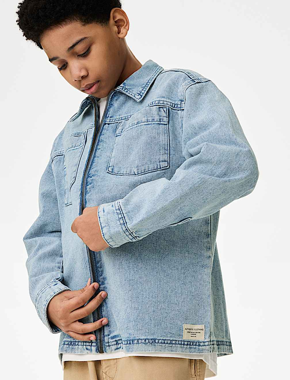 Denim Zip Shirt (2-16 Yrs)